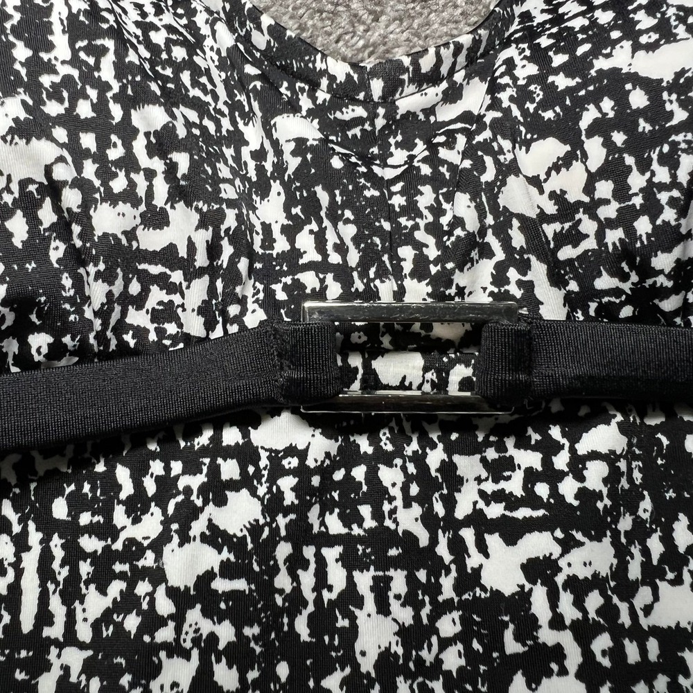 Maxine of Hollywood Black & White Abstract Print Tankini Top Women's Size 12 Y2K - Picture 2 of 9